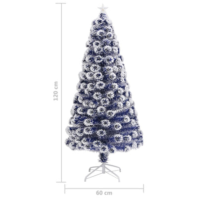 Artificial Pre-lit Christmas Tree White&Blue 120 cm Fibre Optic