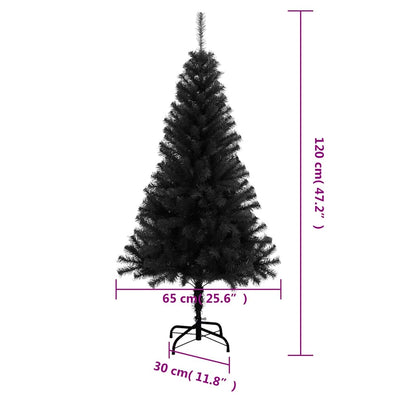 Artificial Christmas Tree with Stand Black 120 cm PVC