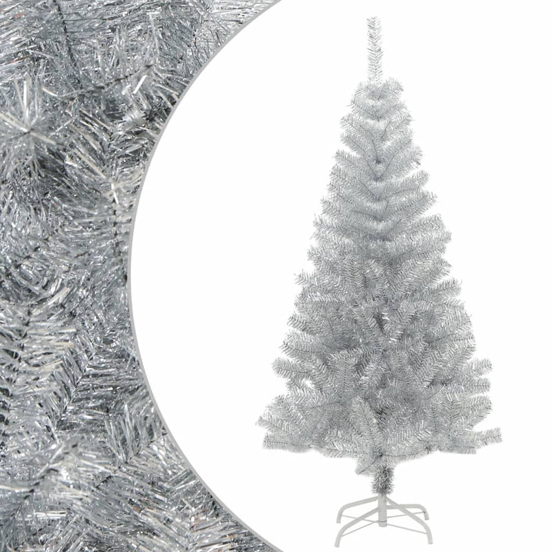 Artificial Christmas Tree with Stand Silver 120 cm PET