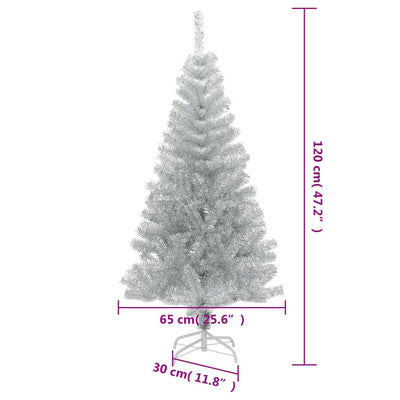 Artificial Christmas Tree with Stand Silver 120 cm PET