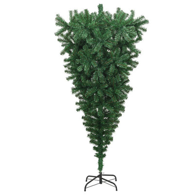 Upside-down Artificial Christmas Tree with Stand Green 210 cm