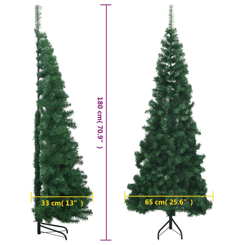 Corner Artificial Christmas Tree Green 180 cm PVC