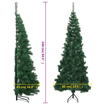 Corner Artificial Christmas Tree Green 240 cm PVC