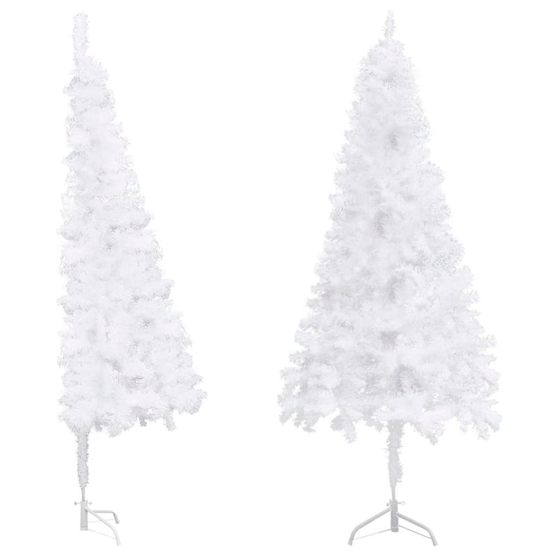 Corner Artificial Christmas Tree White 210 cm PVC