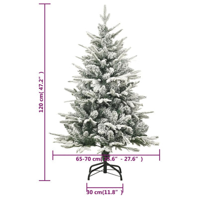 Artificial Christmas Tree with Flocked Snow Green 120 cm PVC&PE