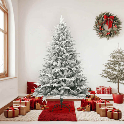 Artificial Christmas Tree with Flocked Snow Green 180 cm PVC&PE