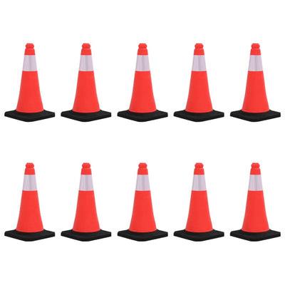 Reflective Traffic Cones with Heavy Bases 10 pcs 50 cm