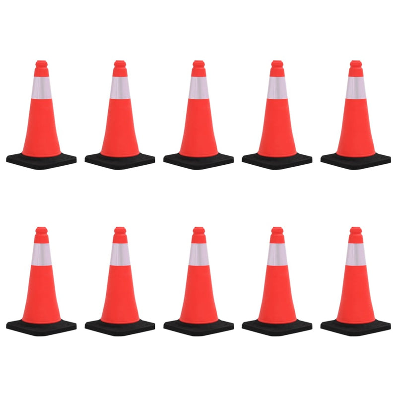 Reflective Traffic Cones with Heavy Bases 10 pcs 50 cm