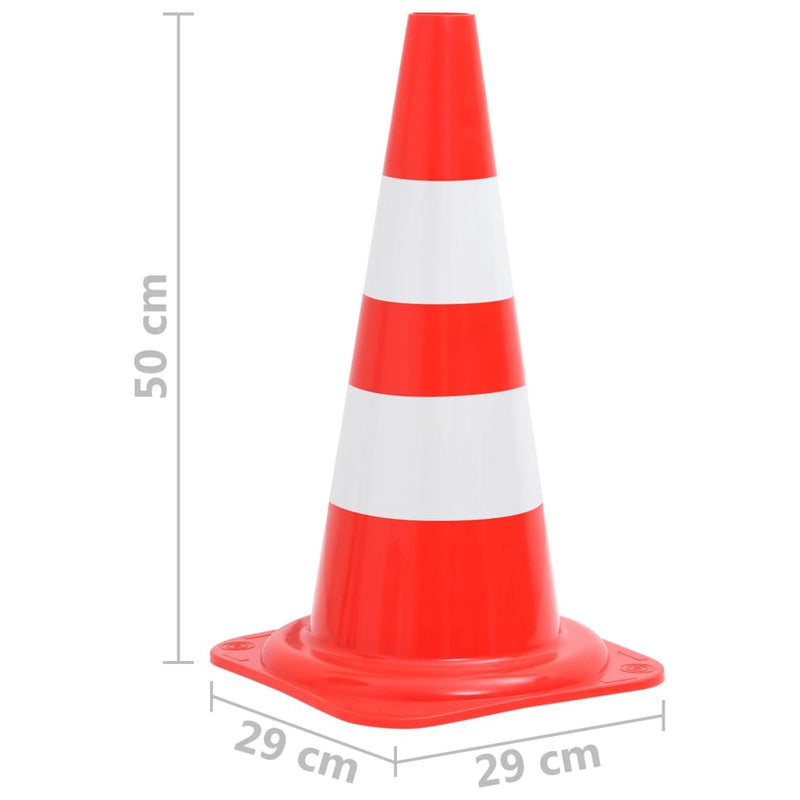 Reflective Traffic Cones 20 pcs Red and White 50 cm