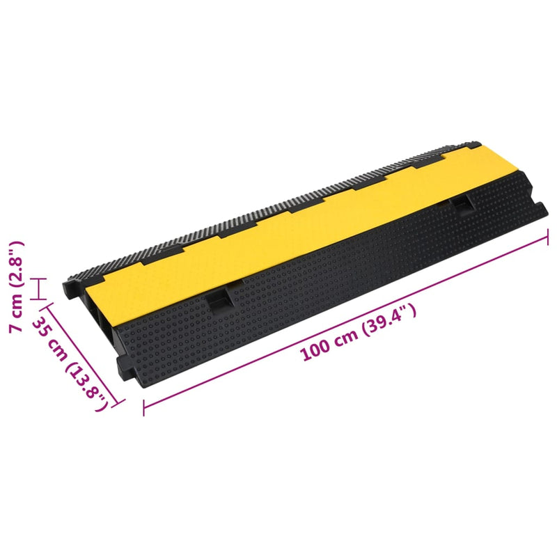 Cable Protector Ramp with 2 Channels 100 cm Rubber