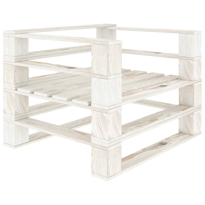 7 Piece Garden Pallet Lounge Set Wood White