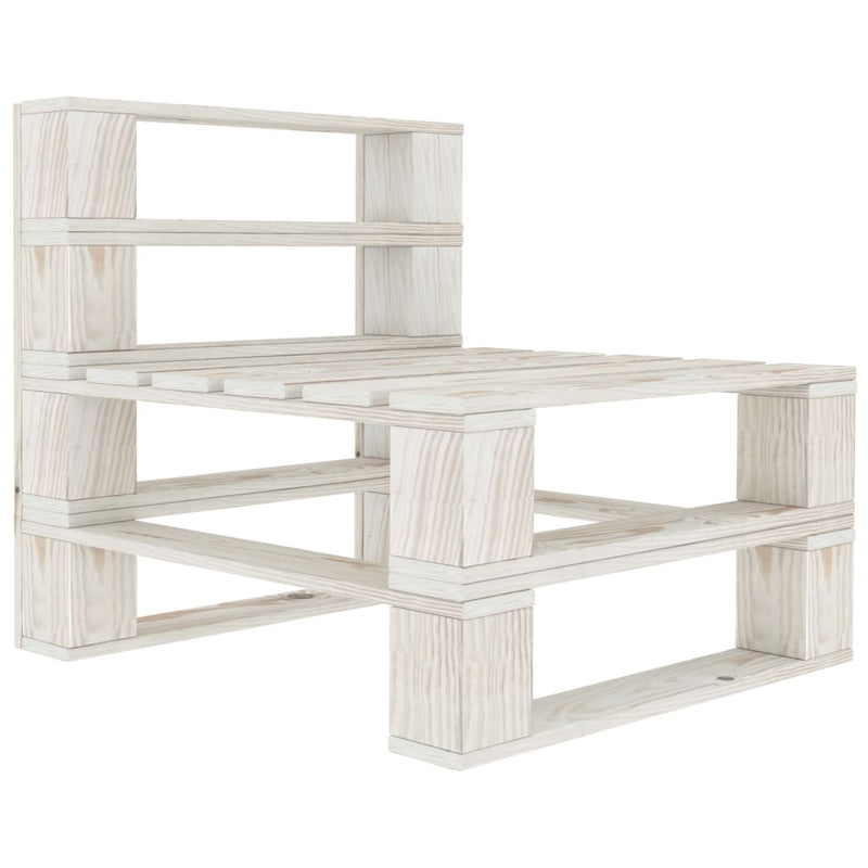 7 Piece Garden Pallet Lounge Set Wood White