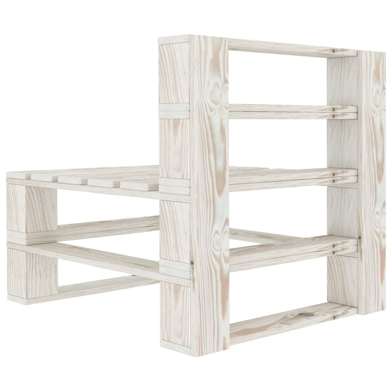 7 Piece Garden Pallet Lounge Set Wood White