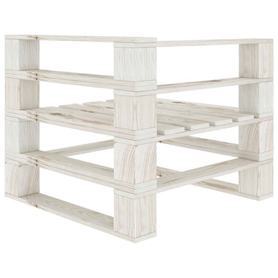 7 Piece Garden Pallet Lounge Set Wood White