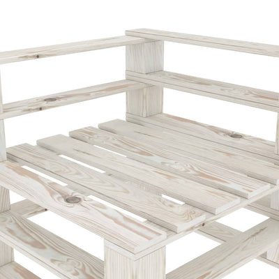 7 Piece Garden Pallet Lounge Set Wood White