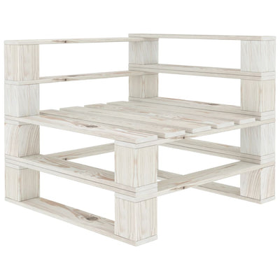 6 Piece Garden Pallet Lounge Set Wood White