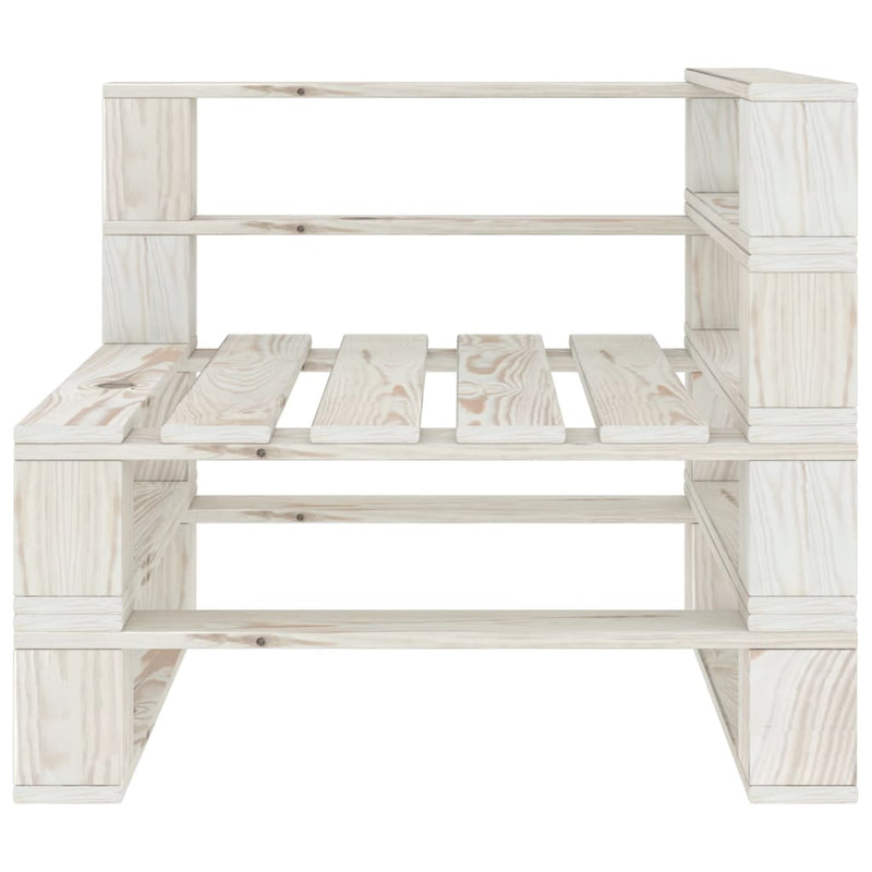 6 Piece Garden Pallet Lounge Set Wood White