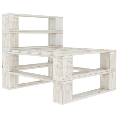 6 Piece Garden Pallet Lounge Set Wood White