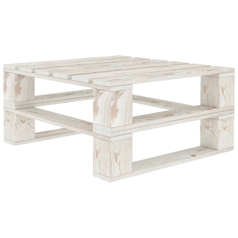 6 Piece Garden Pallet Lounge Set Wood White