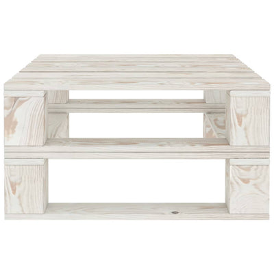 6 Piece Garden Pallet Lounge Set Wood White