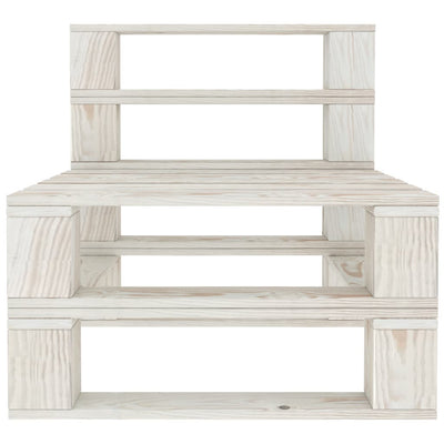 Garden Pallet Sofa White 4-Seater Wood