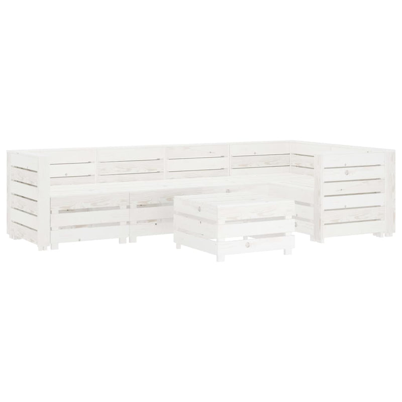 6 Piece Garden Pallet Lounge Set Wood White