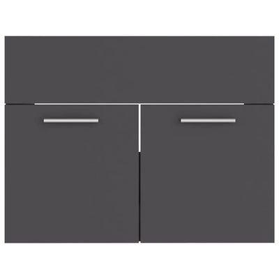 Bathroom Furniture Set Grey Engineered Wood