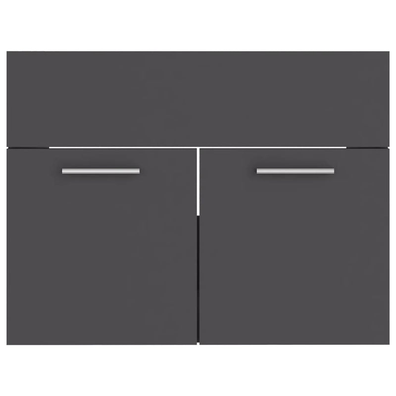 Bathroom Furniture Set Grey Engineered Wood