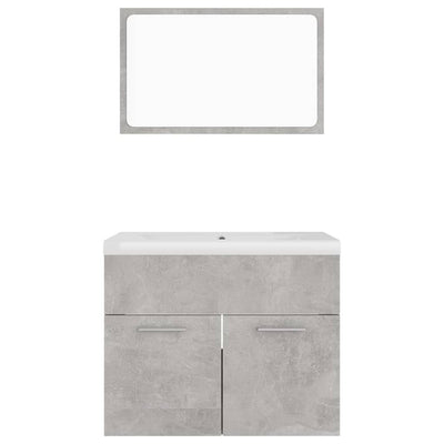 Bathroom Furniture Set Concrete Grey Engineered Wood