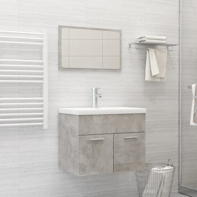 Bathroom Furniture Set Concrete Grey Engineered Wood