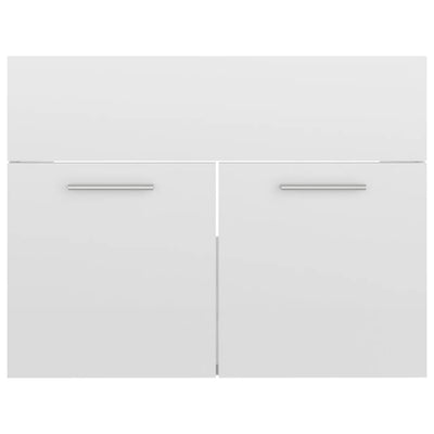 Bathroom Furniture Set High Gloss White Engineered Wood