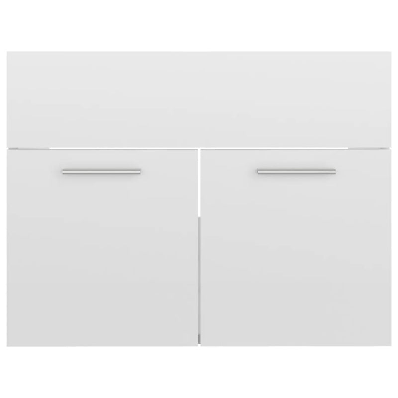 Bathroom Furniture Set High Gloss White Engineered Wood