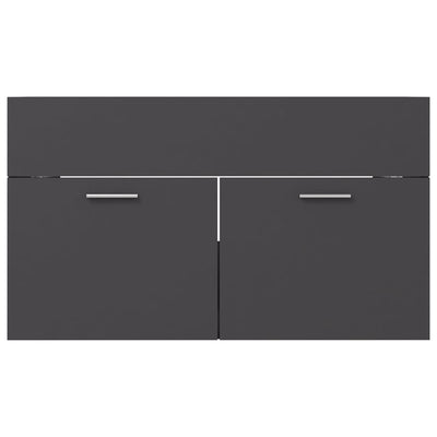 Bathroom Furniture Set Grey Engineered Wood