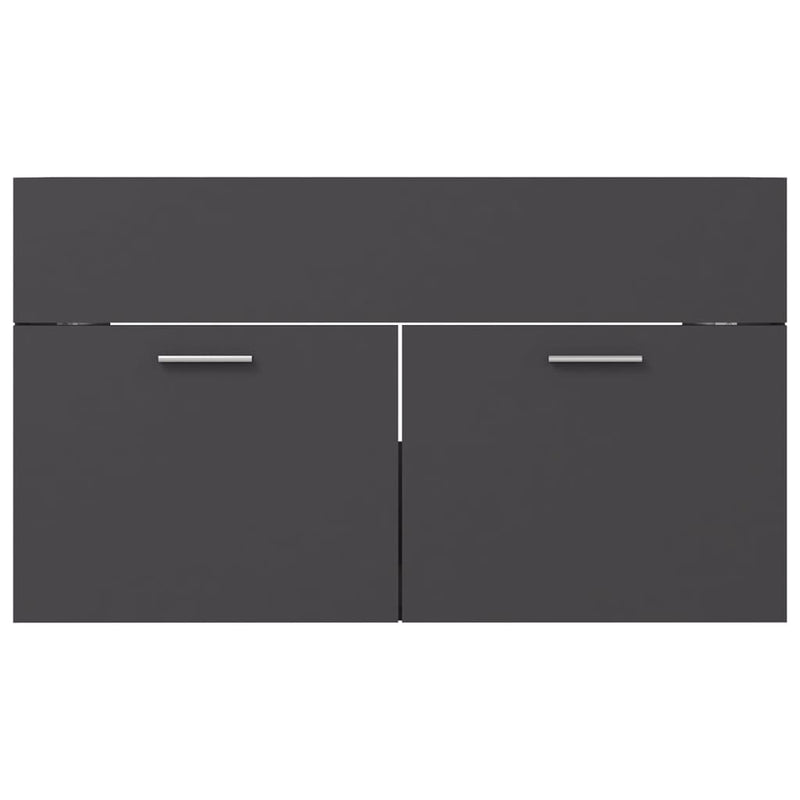 Bathroom Furniture Set Grey Engineered Wood