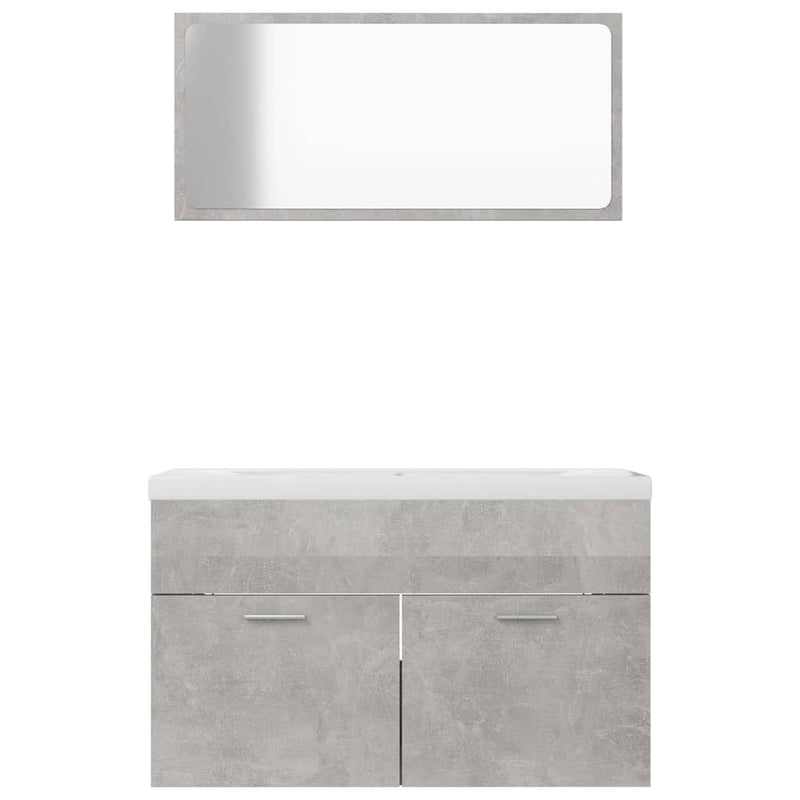 Bathroom Furniture Set Concrete Grey Engineered Wood