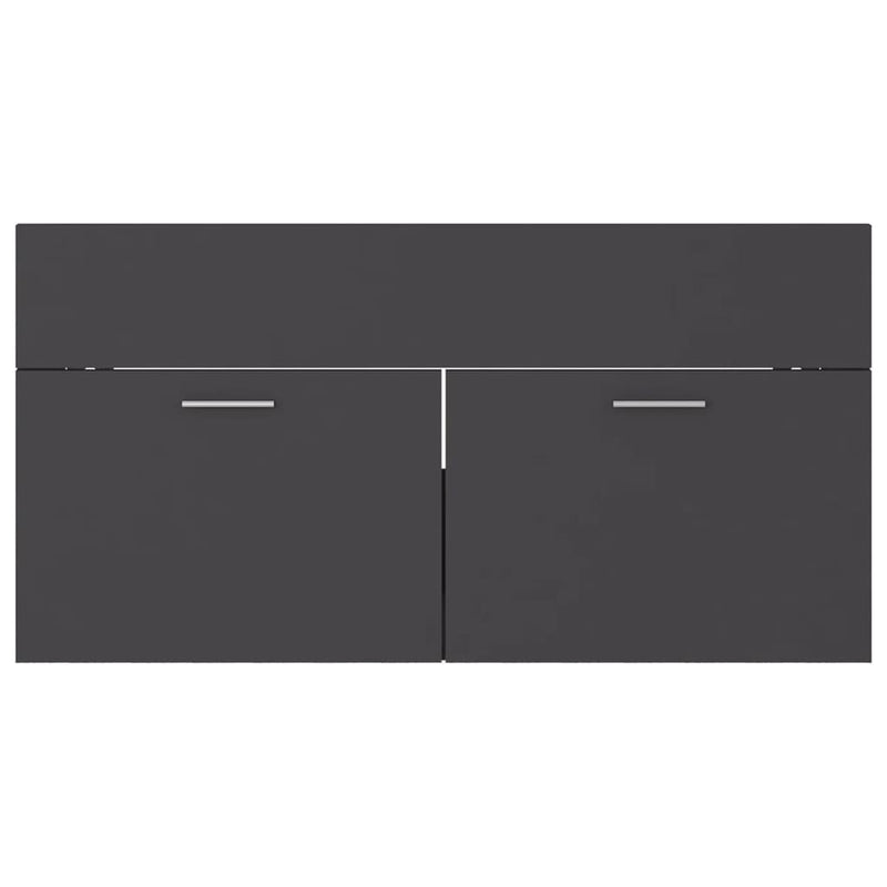 Bathroom Furniture Set Grey Engineered Wood