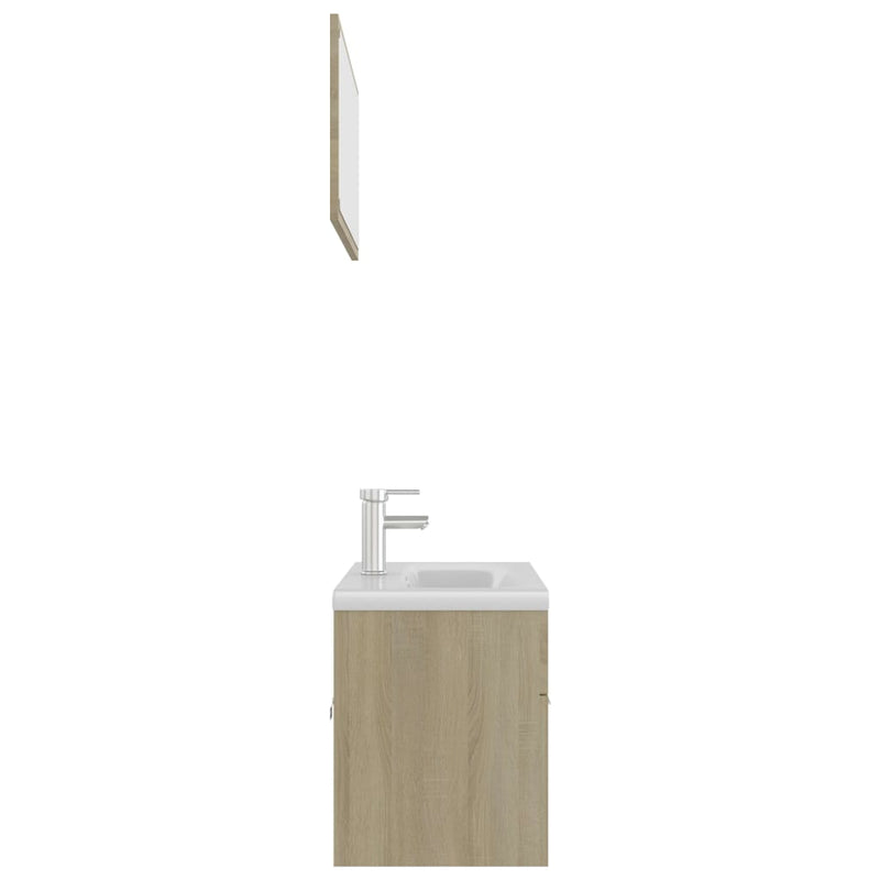 Bathroom Furniture Set Sonoma Oak Engineered Wood