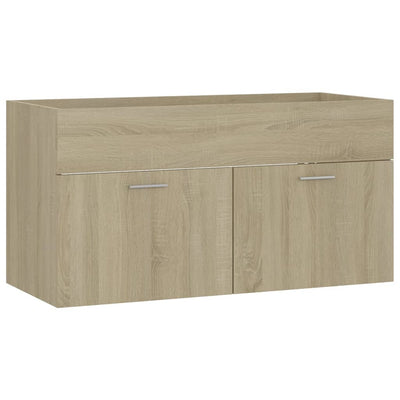 Bathroom Furniture Set Sonoma Oak Engineered Wood