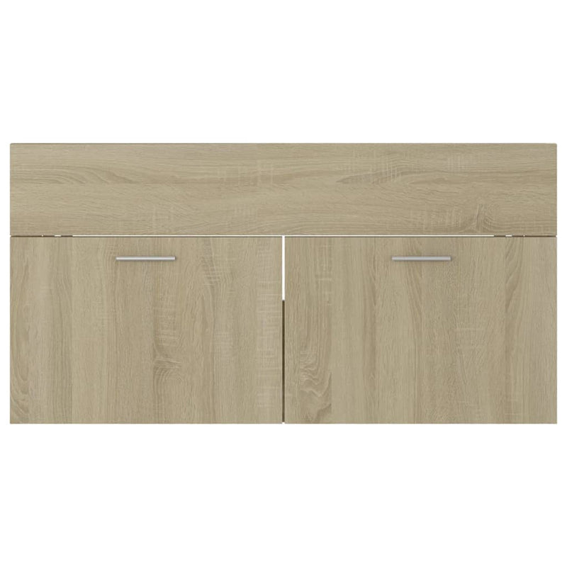 Bathroom Furniture Set Sonoma Oak Engineered Wood