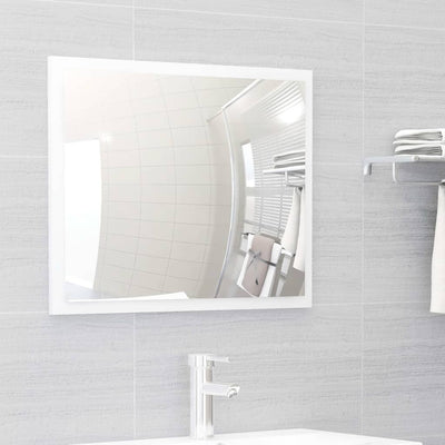 Bathroom Furniture Set High Gloss White Engineered Wood