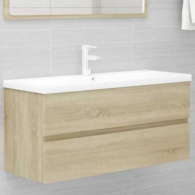 Bathroom Furniture Set Sonoma Oak Engineered Wood