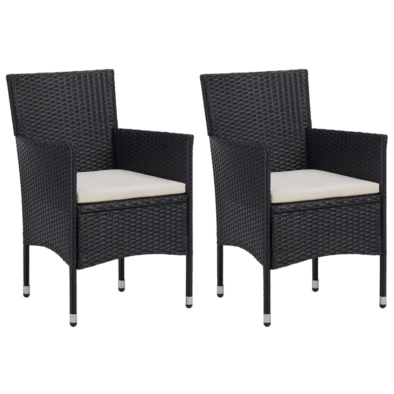 3 Piece Garden Dining Set Black