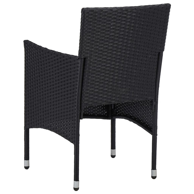 3 Piece Garden Dining Set Black