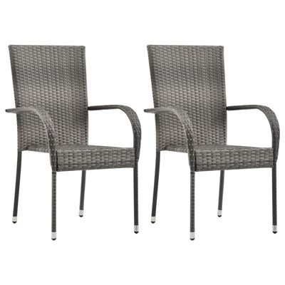 3 Piece Garden Dining Set Grey