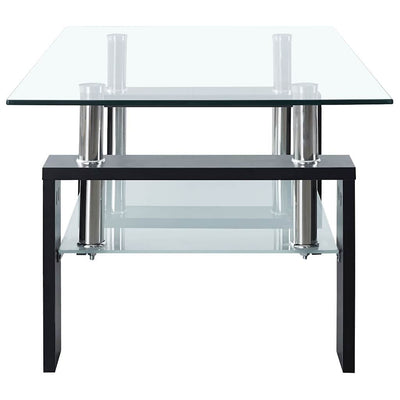 Coffee Table Black and Transparent 95x55x40 cm Tempered Glass