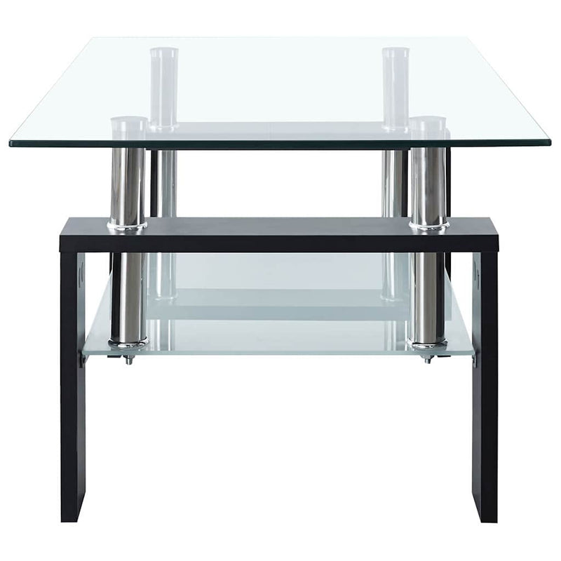 Coffee Table Black and Transparent 95x55x40 cm Tempered Glass