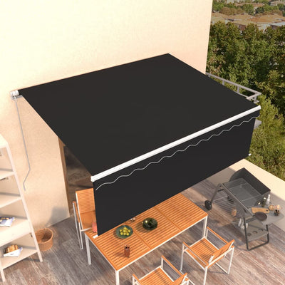 Manual Retractable Awning with Blind 4x3m Anthracite