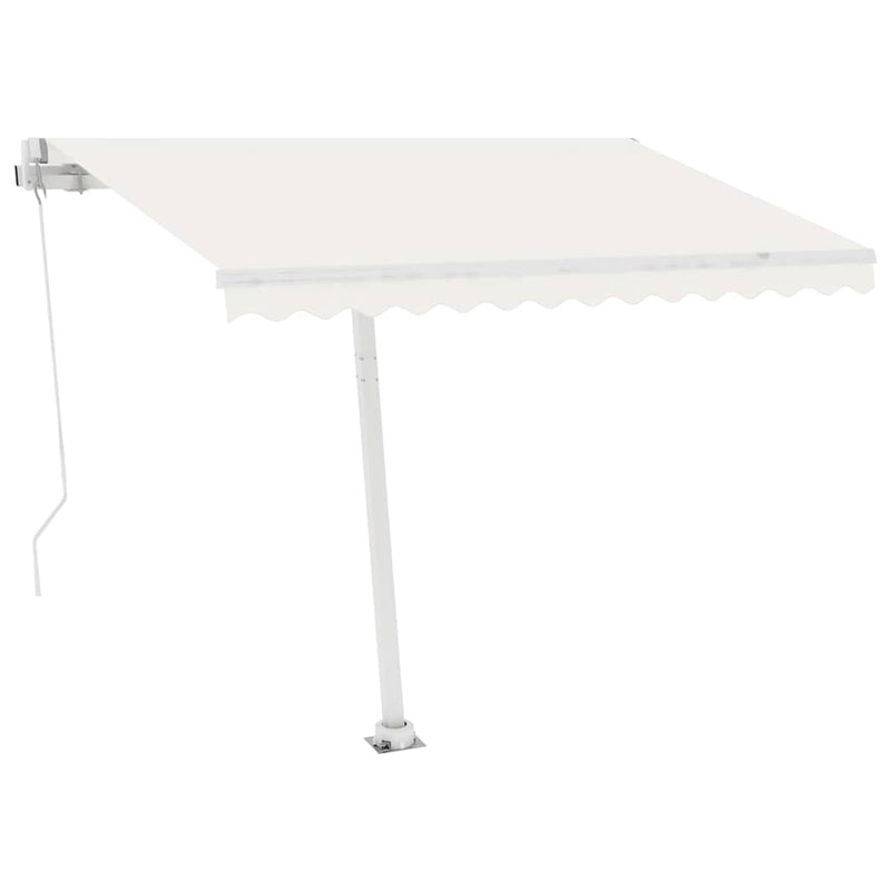 Freestanding Manual Retractable Awning 300x250 cm Cream