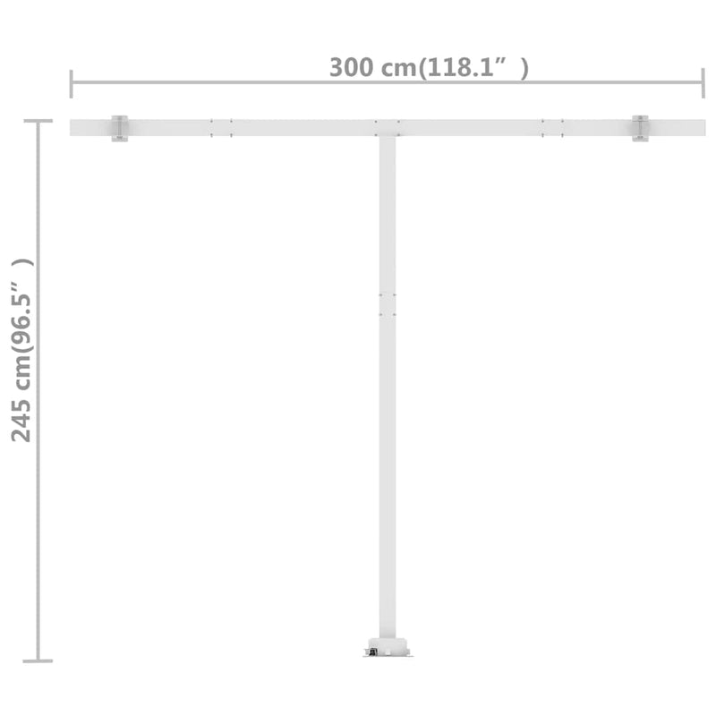 Freestanding Manual Retractable Awning 300x250 cm Cream