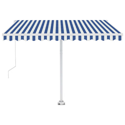 Freestanding Manual Retractable Awning 350x250 cm Blue/White